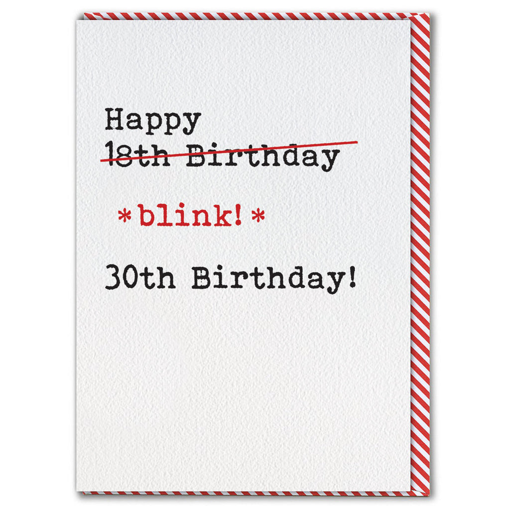 Blink 30th Birthday Card.