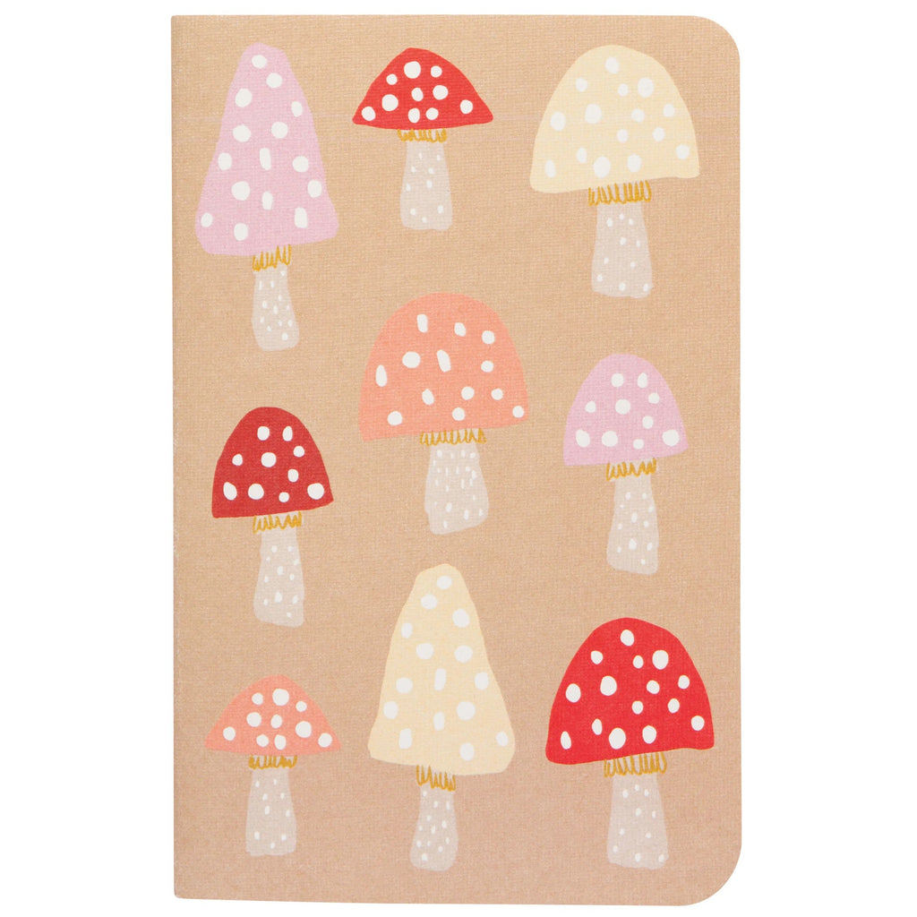 Brown towel with toadstools.