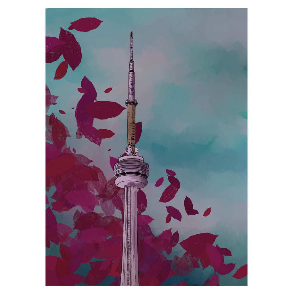 CN Tower Foliage Postcard.