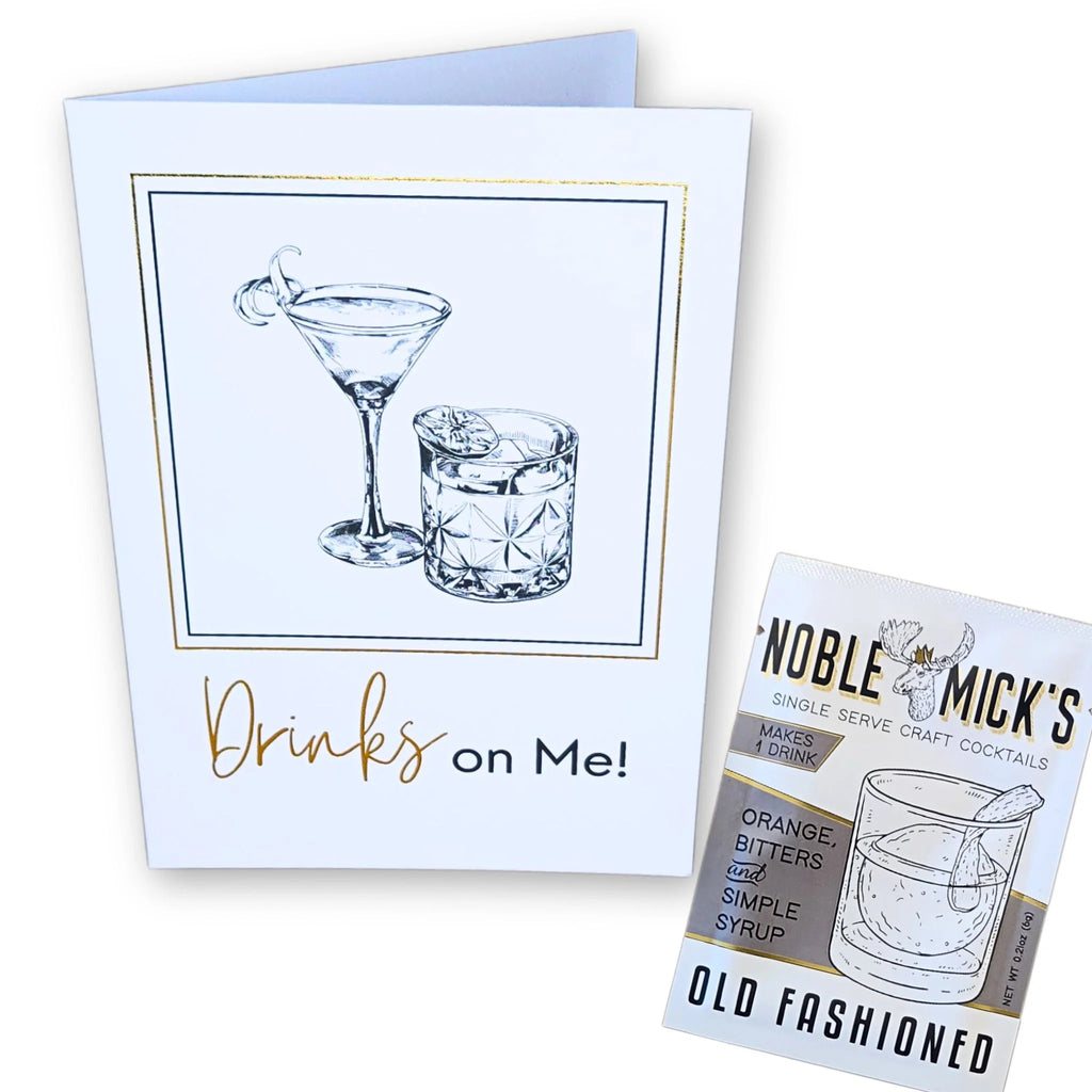 Drinks On Me Card With Old Fashioned Mix.