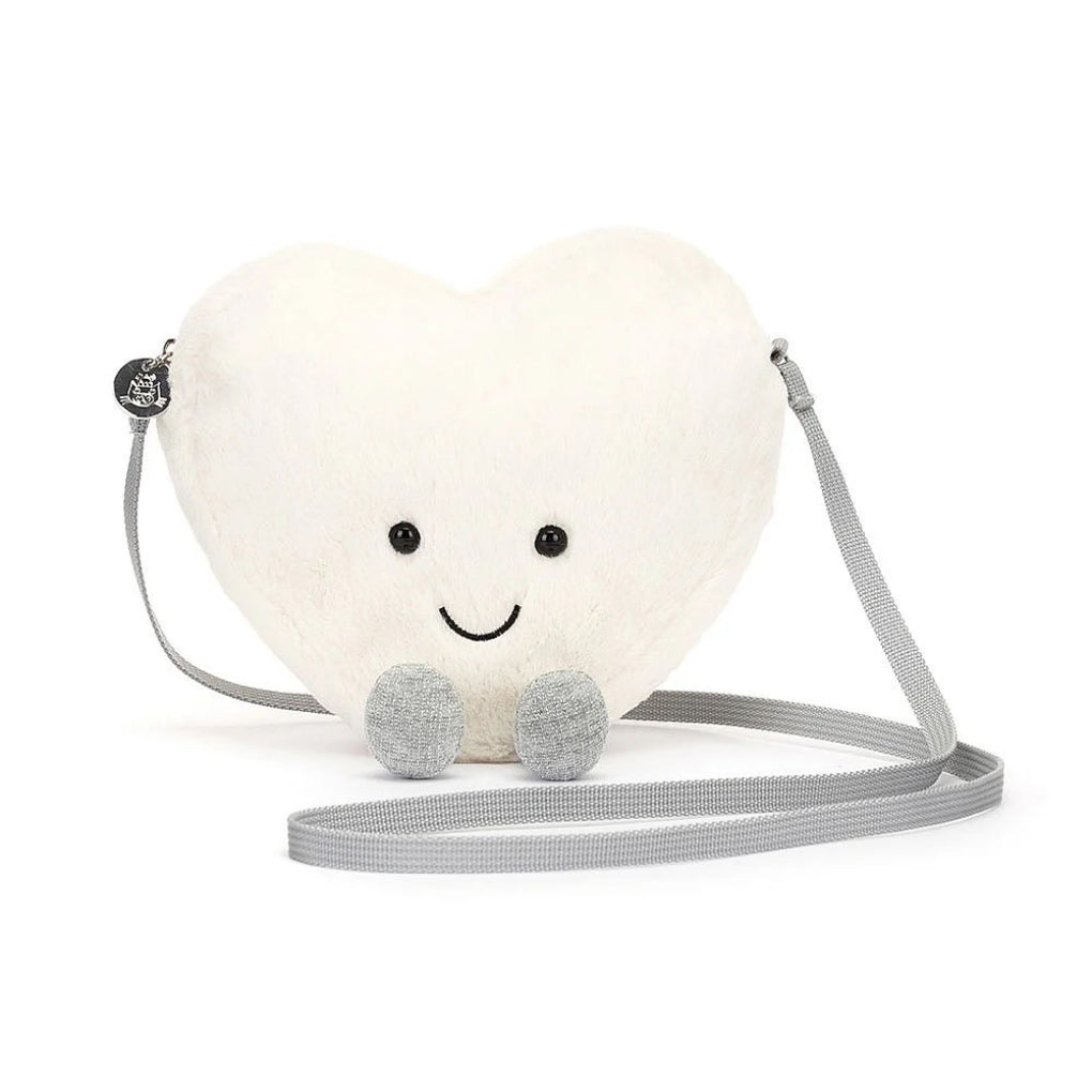 Front of Amuseables Cream Heart Bag.