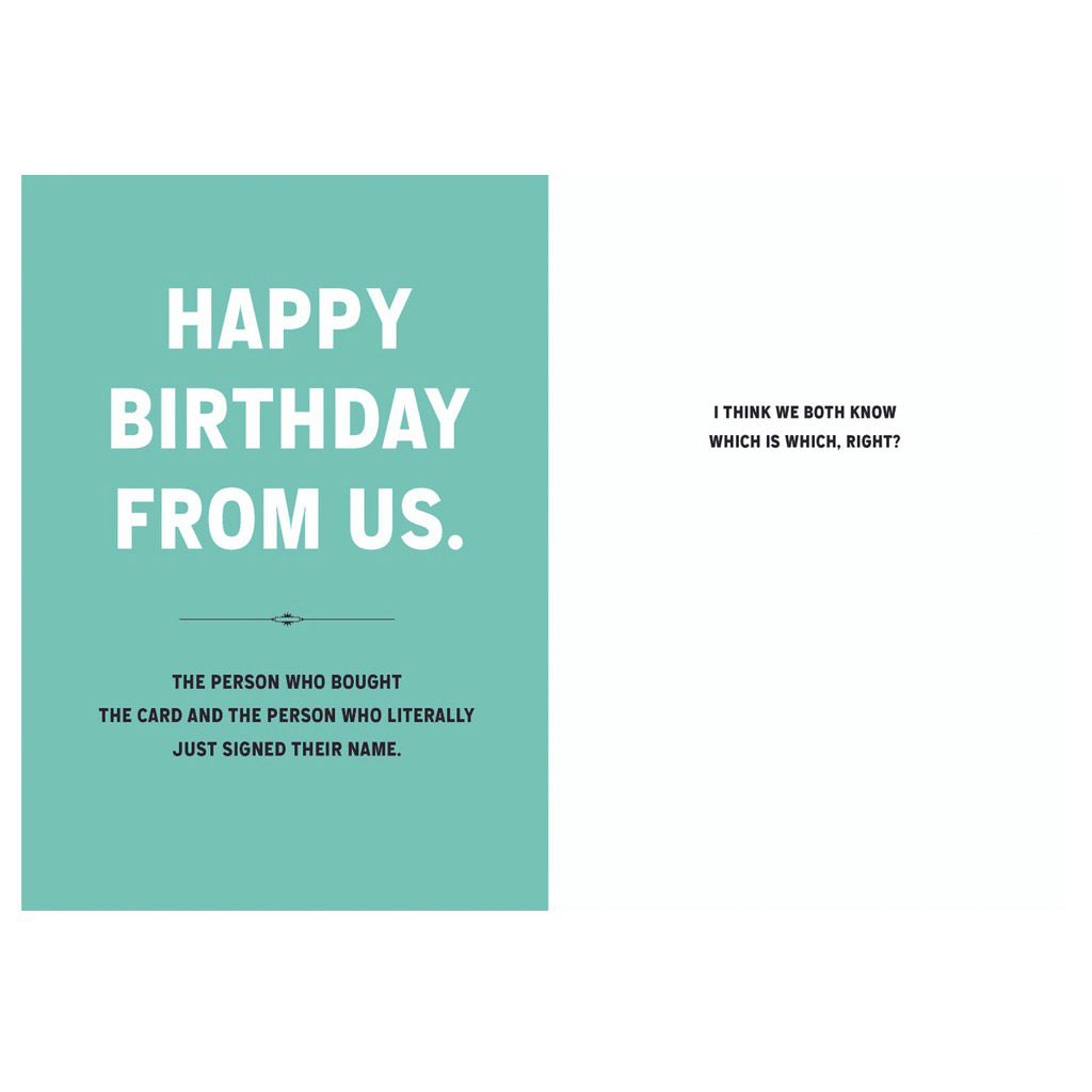 Happy Birthday From Us Card front and inside.