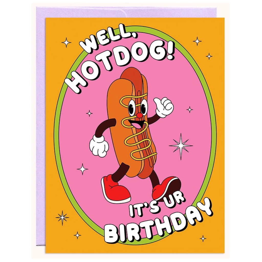 Hotdog Birthday Card.