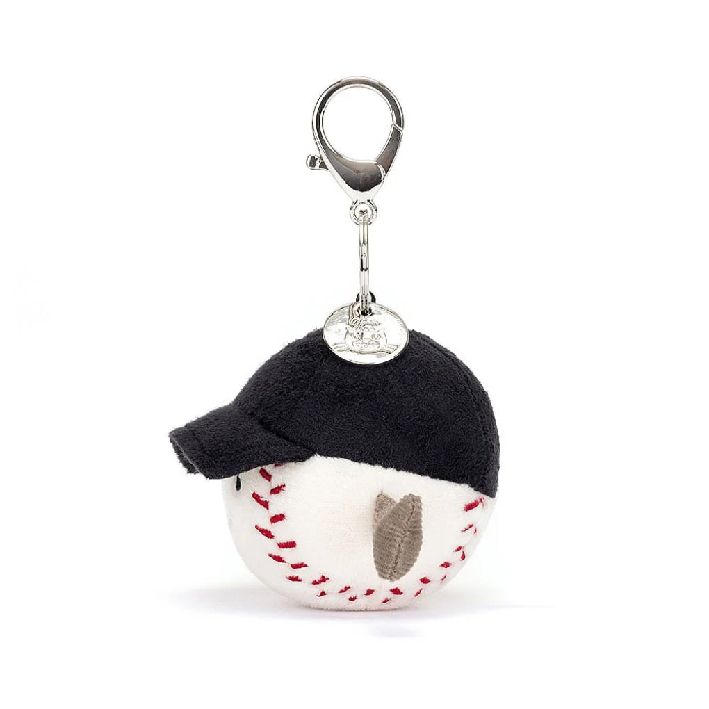 Side of Jellycat Amuseables Sports Baseball Bag Charm.