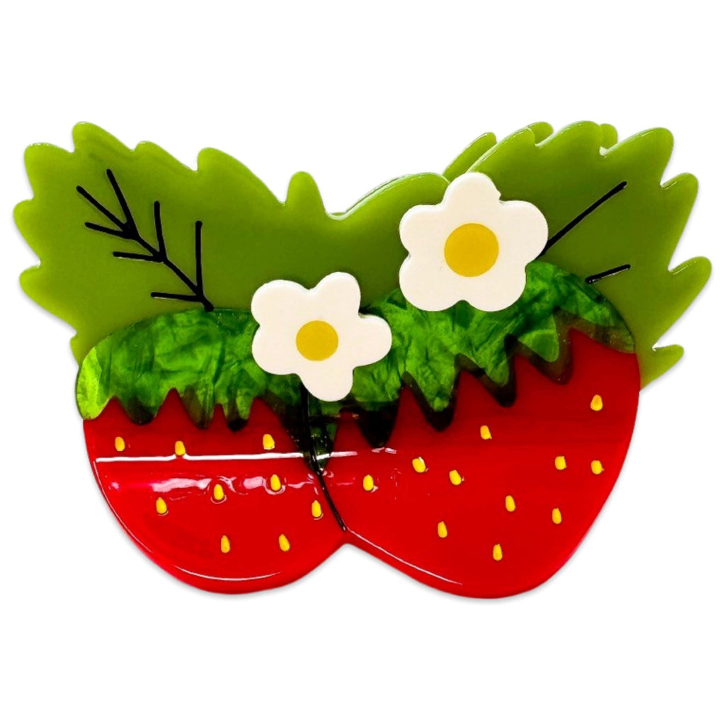 Strawberries and Flowers Hair Claw.
