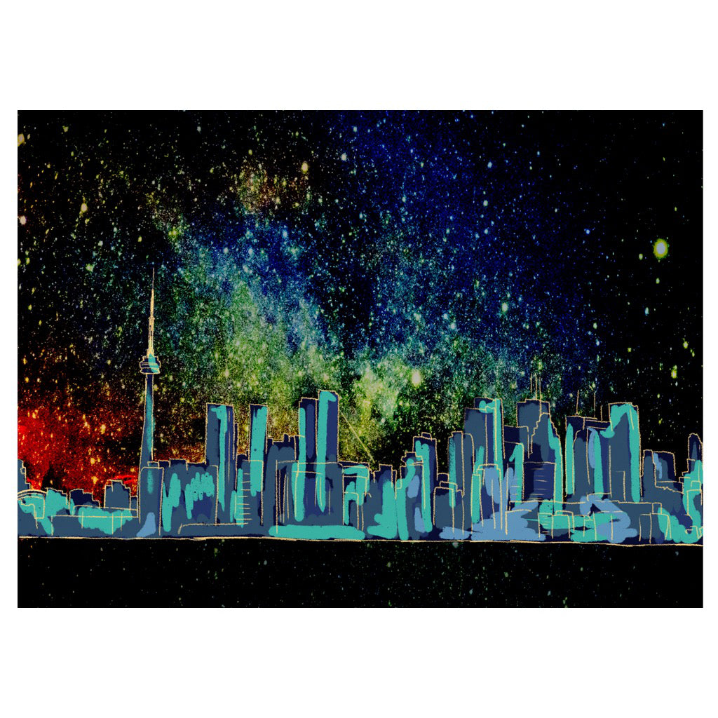 Toronto Skyline Galaxy Sky Postcard.