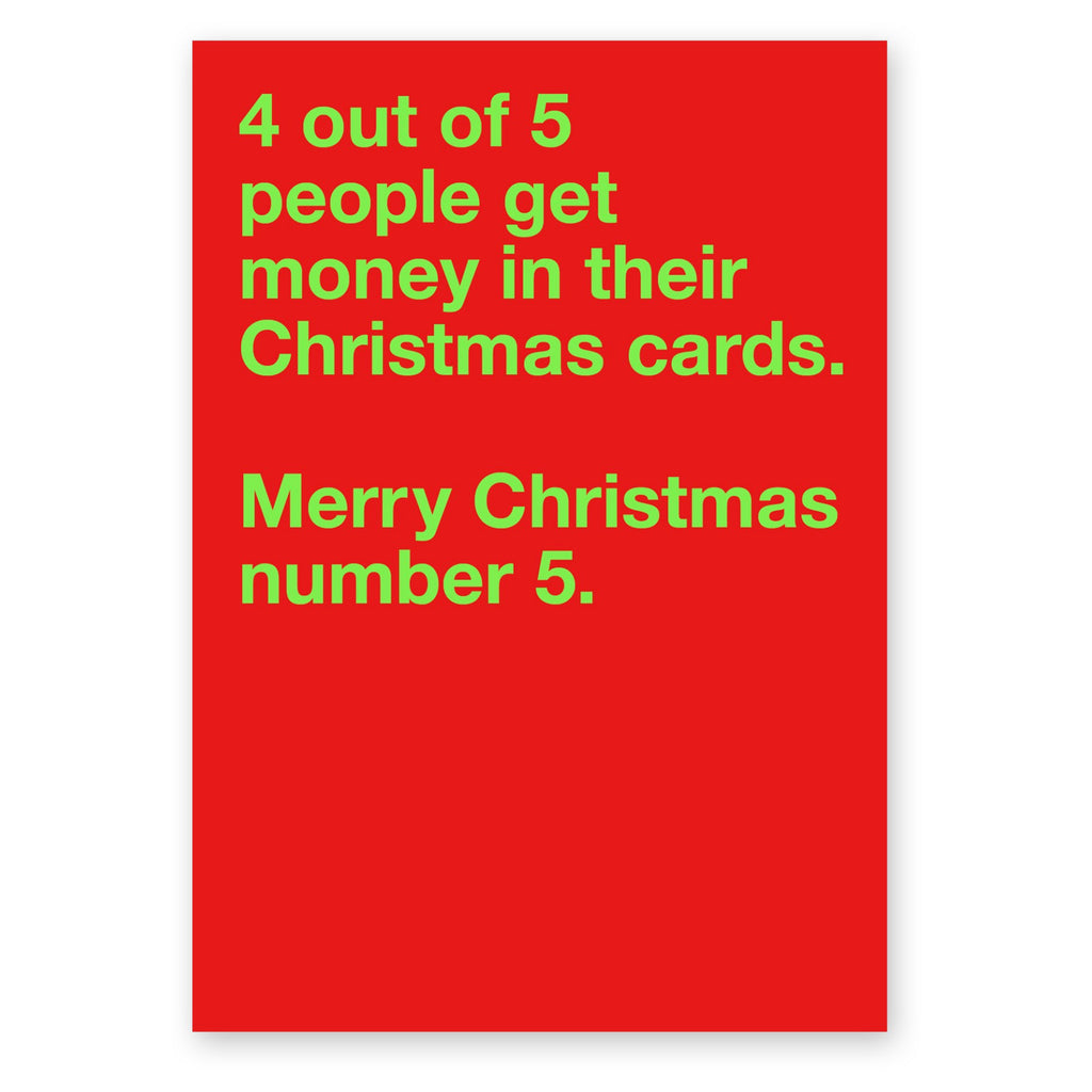 4 Out Of 5 People Get Money Holiday Card