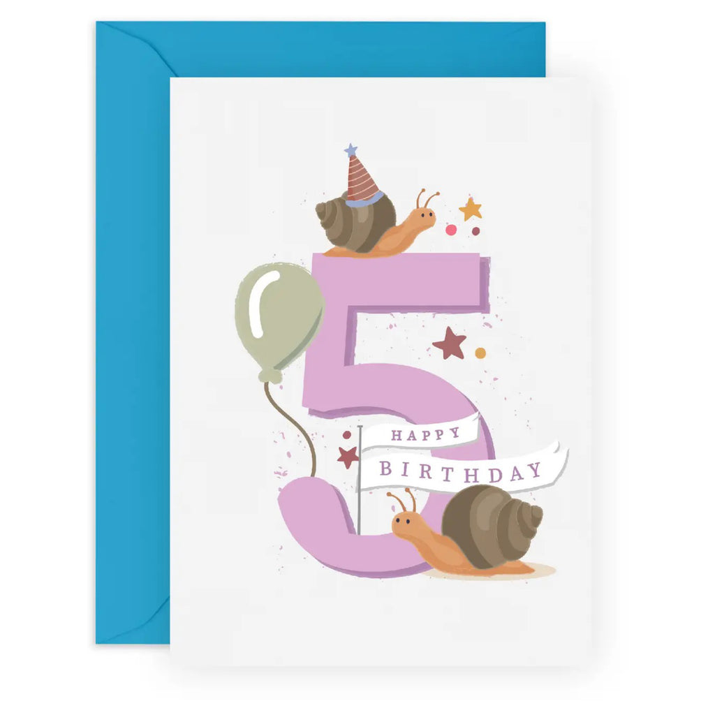 5th Birthday, Snails Card.