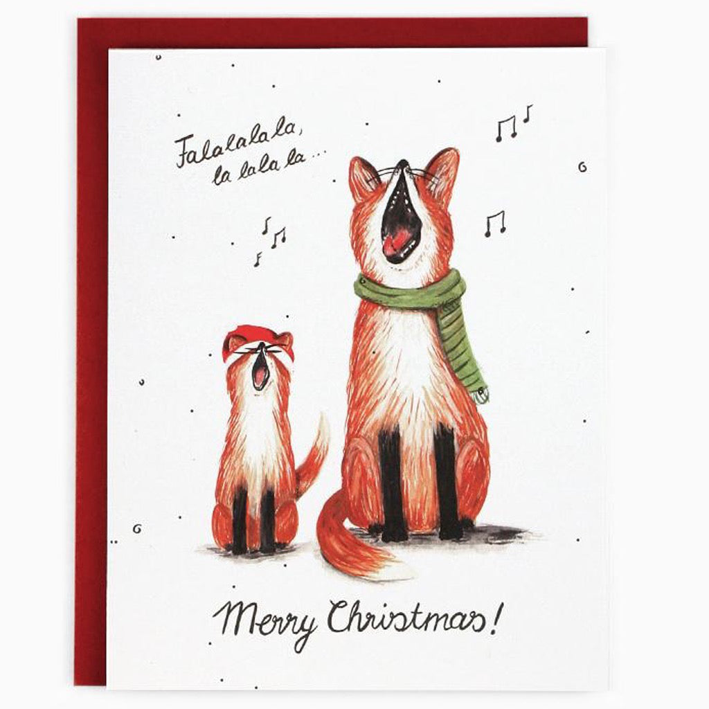 Foxes Singing Falala Card