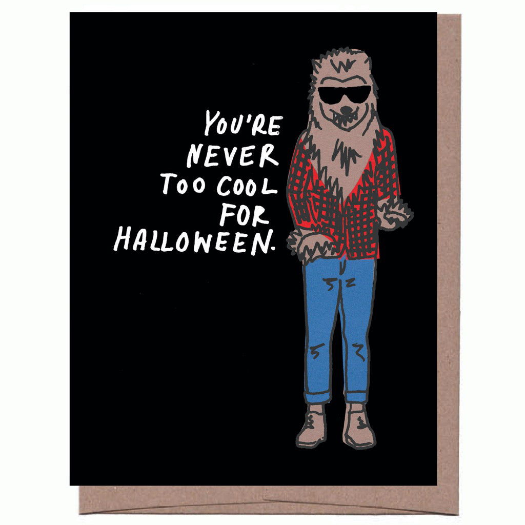 Hipster Werewolf Halloween Card