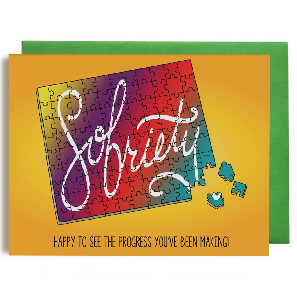 Sober Puzzle Sobriety Congratulations Card by Greetings from Bergen