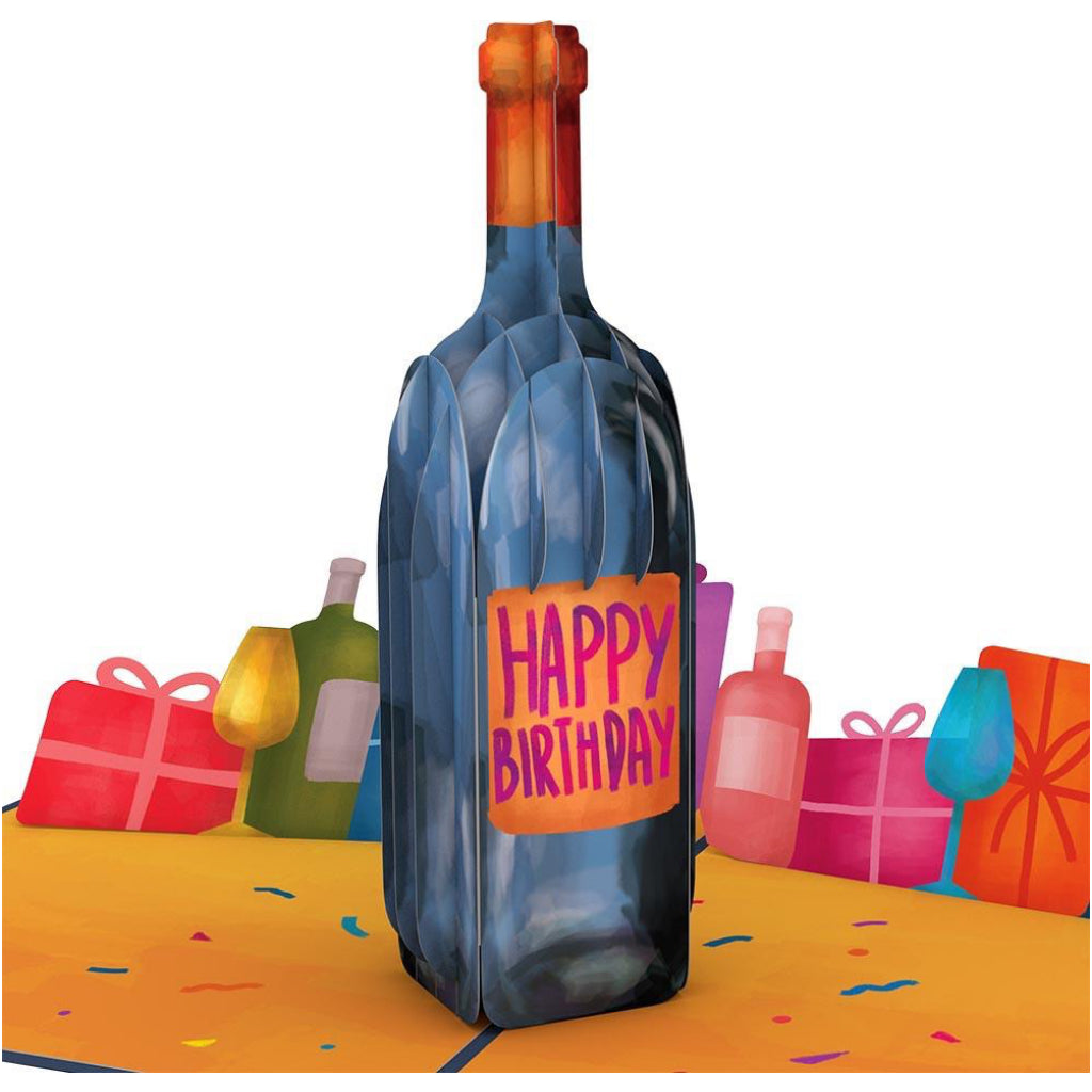 Vintage Wine Birthday 3D Pop Up Card