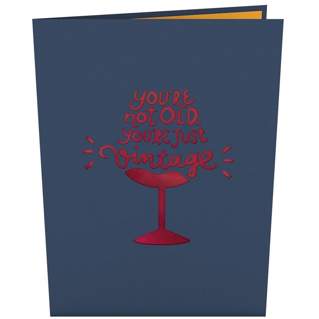 Vintage Wine Birthday 3D Pop Up Card Cover