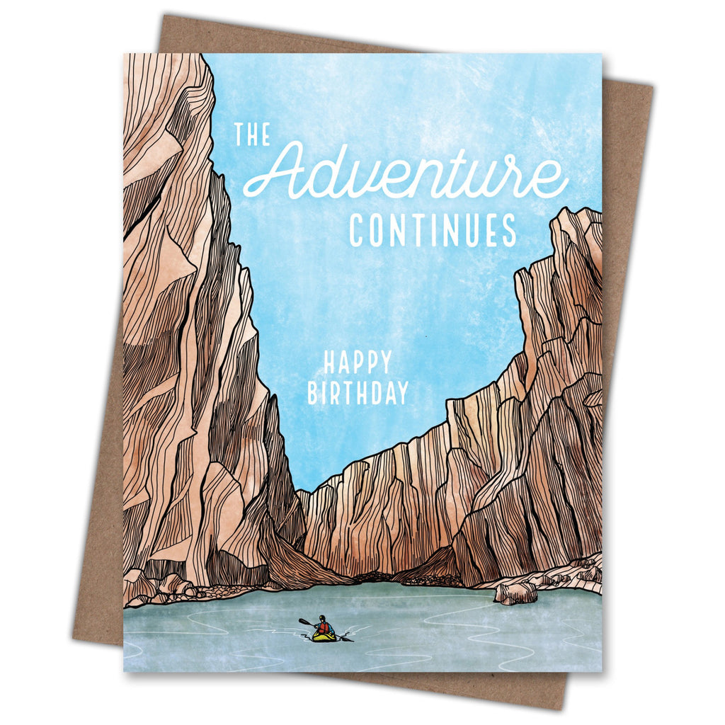 Adventure Continues Birthday Card with envelope.