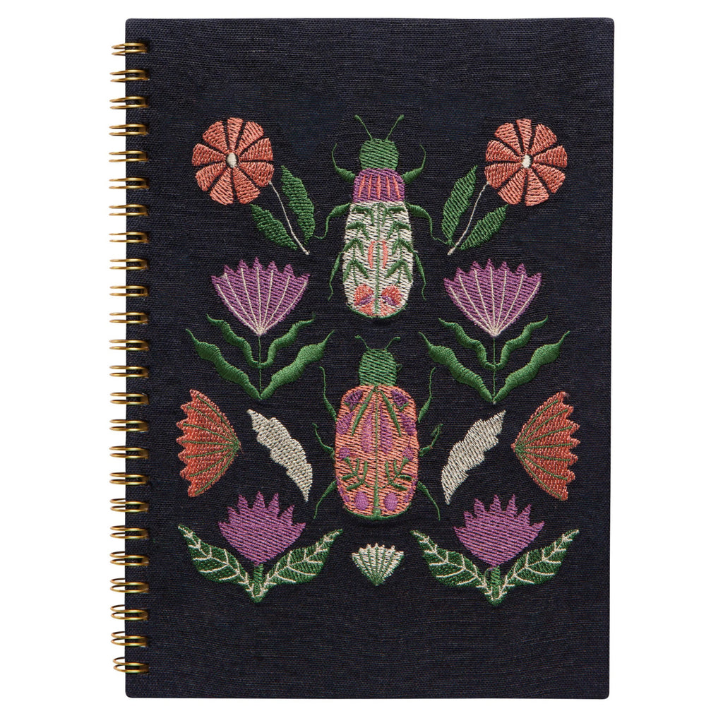 Amulet Ring Bound Embroidered Notebook.