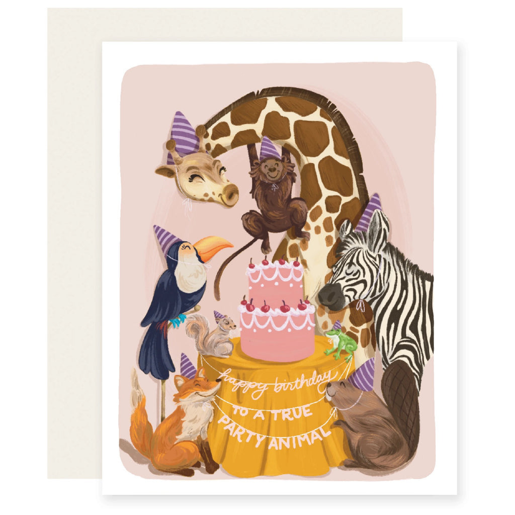 Animal Party Birthday Card.
