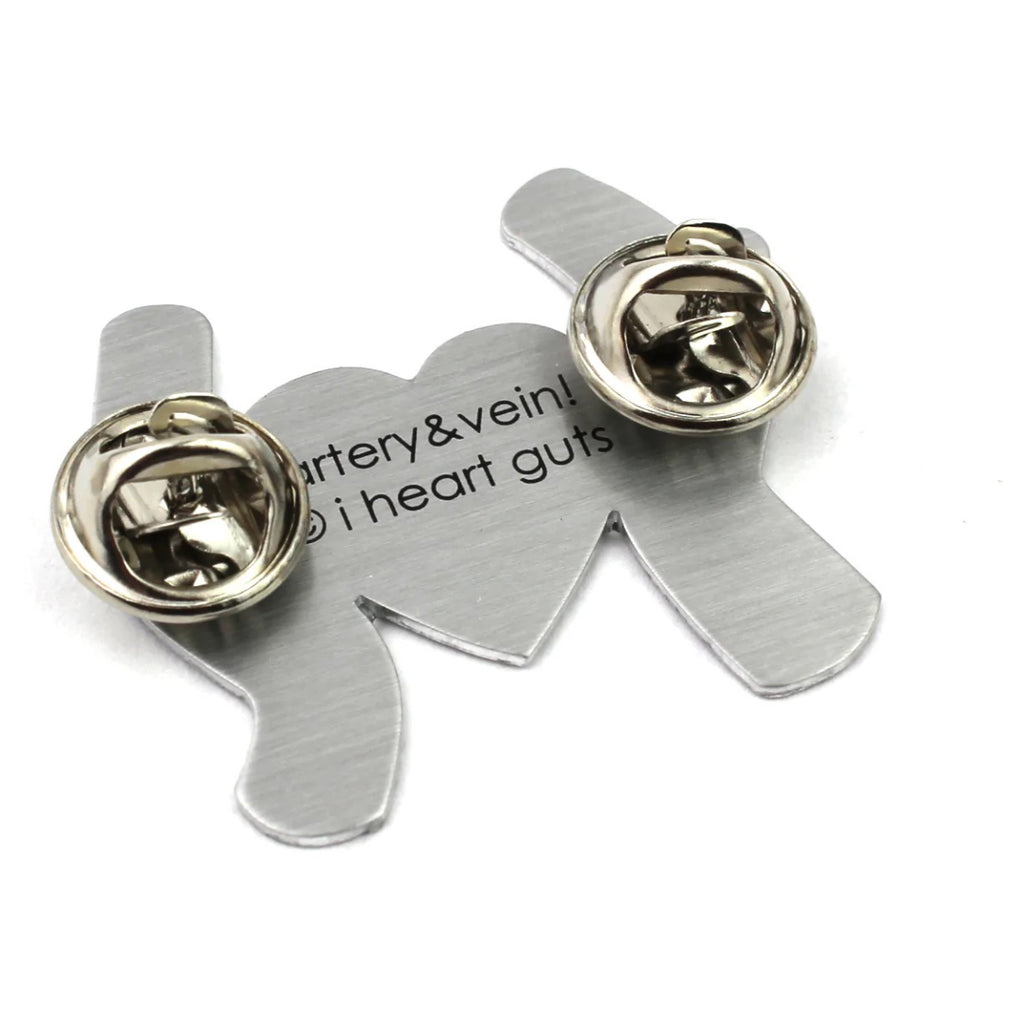 Artery and Vein Lapel Pin Fasteners.