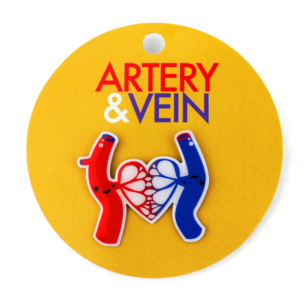 Artery and Vein Lapel Pin.
