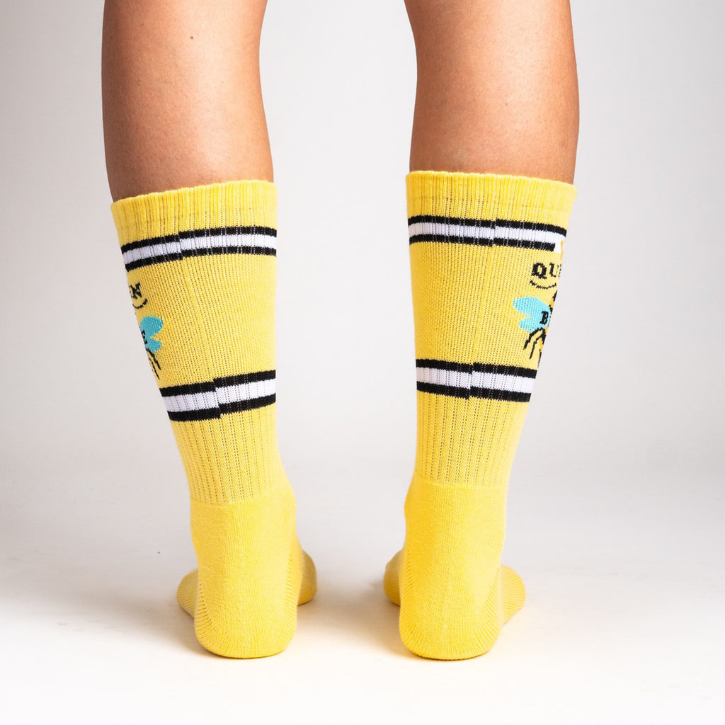 Back of Queen Bee Athletic Ribbed Crew Socks.