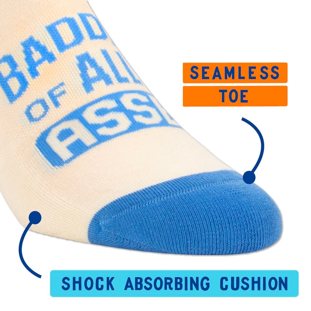 Baddest of Asses Sneaker Socks details.