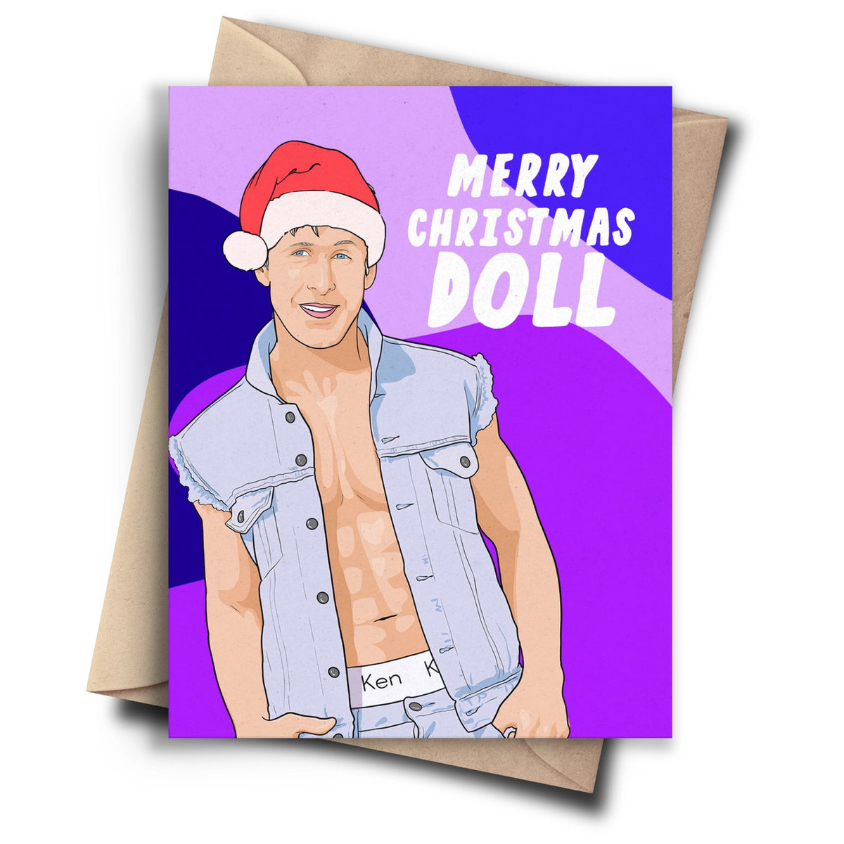 Barbie Ken Merry Christmas Doll Card Pop Cult Paper Outer Layer