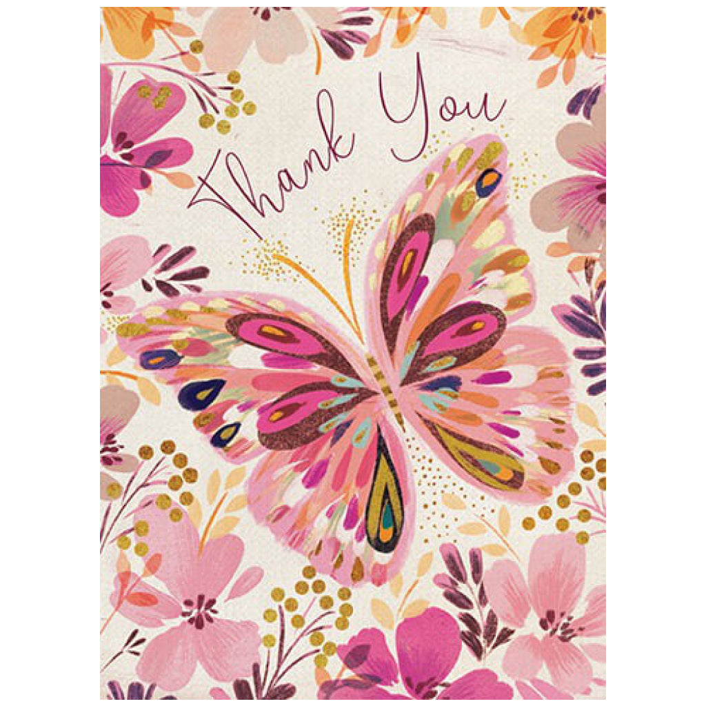 Beautiful Butterfly Thank You Card.
