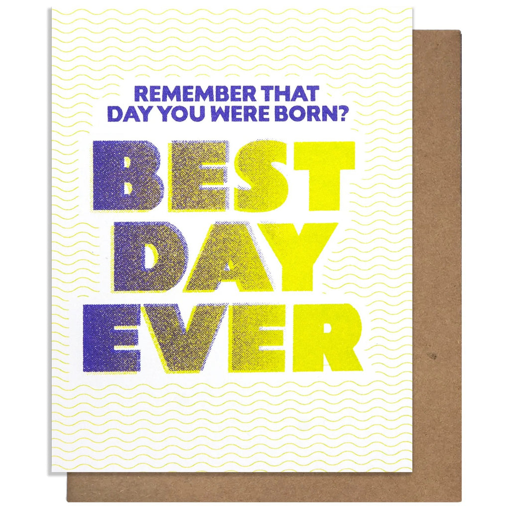 Best Day Ever Colourful Birthday Card.