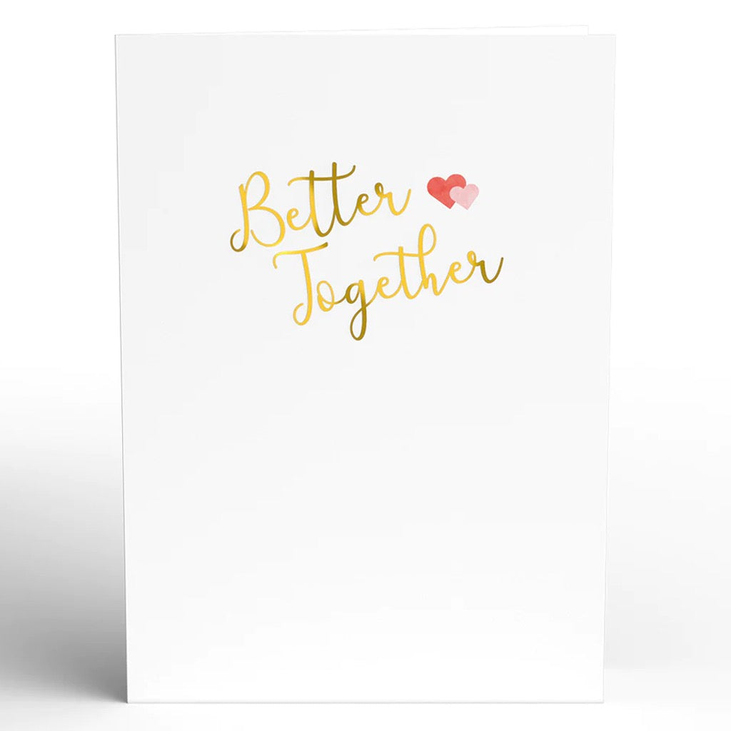 Better Together Anniversary 3D Pop-Up Card front view.