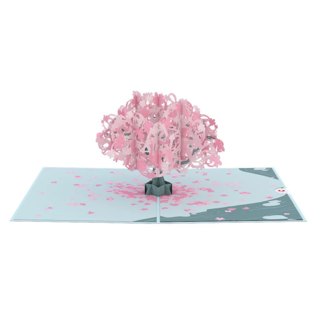 Birthday Cherry Blossom 3D Pop-Up Card front view.