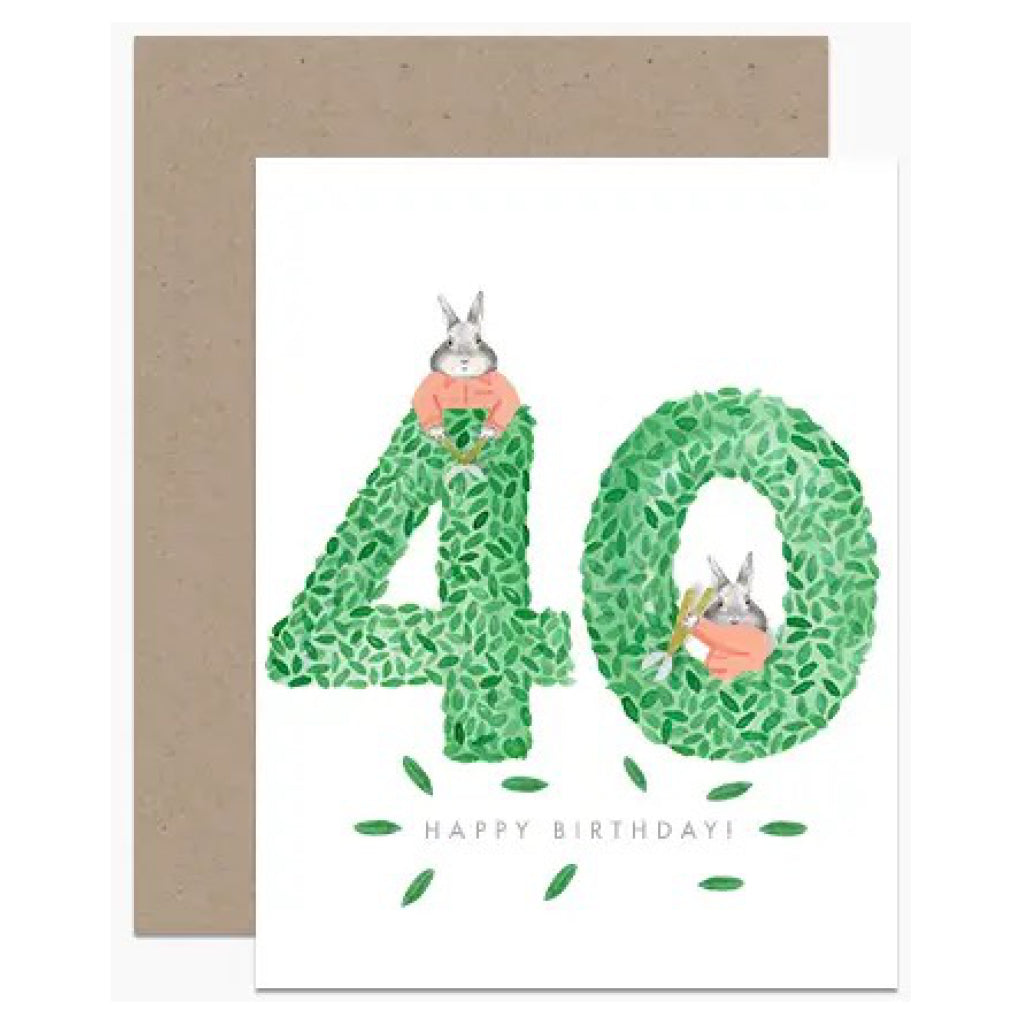 Birthday Topiary Age 40 Card