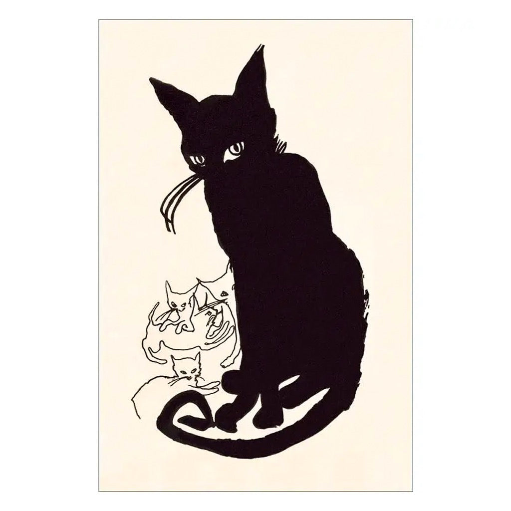 Black Cat Vintage Image Postcard.