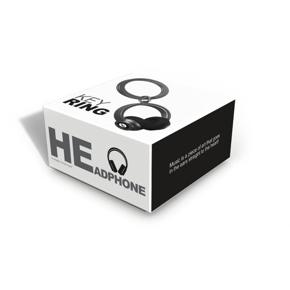 Black Headphones Keychain packaging.
