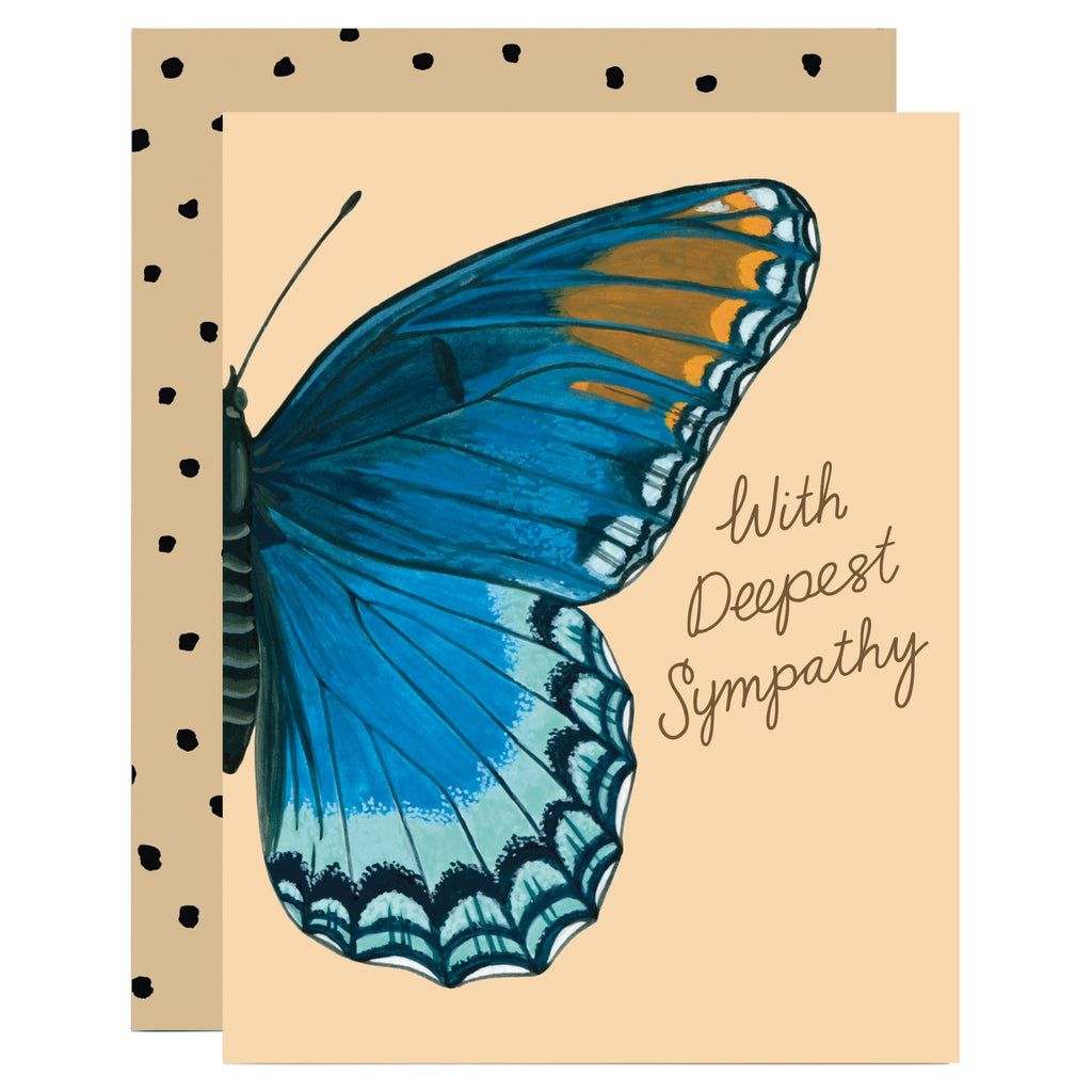 Blue Butterfly Wing Sympathy Card