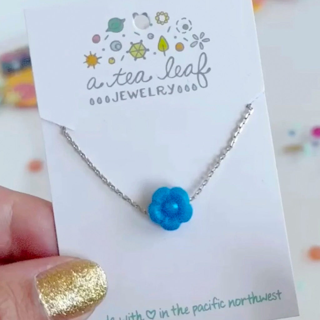 Blue Flower Necklace.