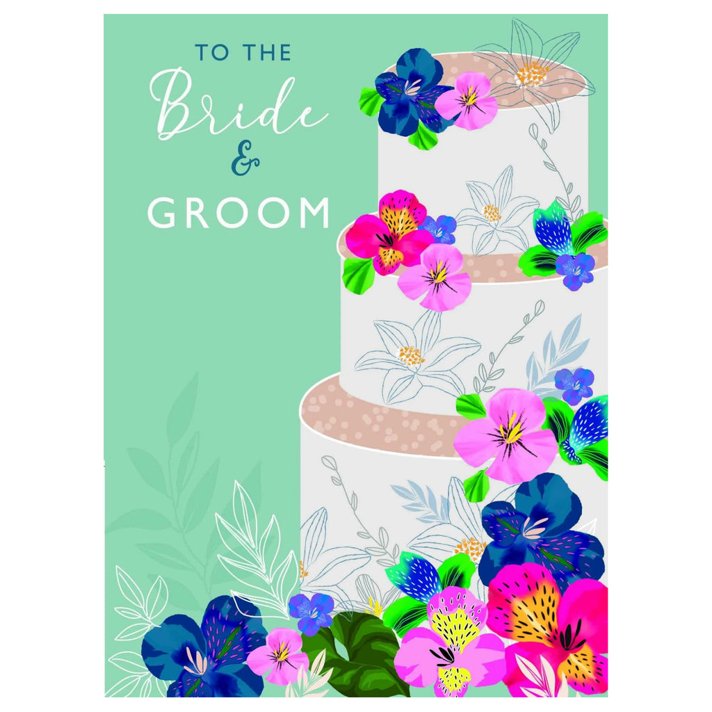 Bride  Groom Wedding Cake Card
