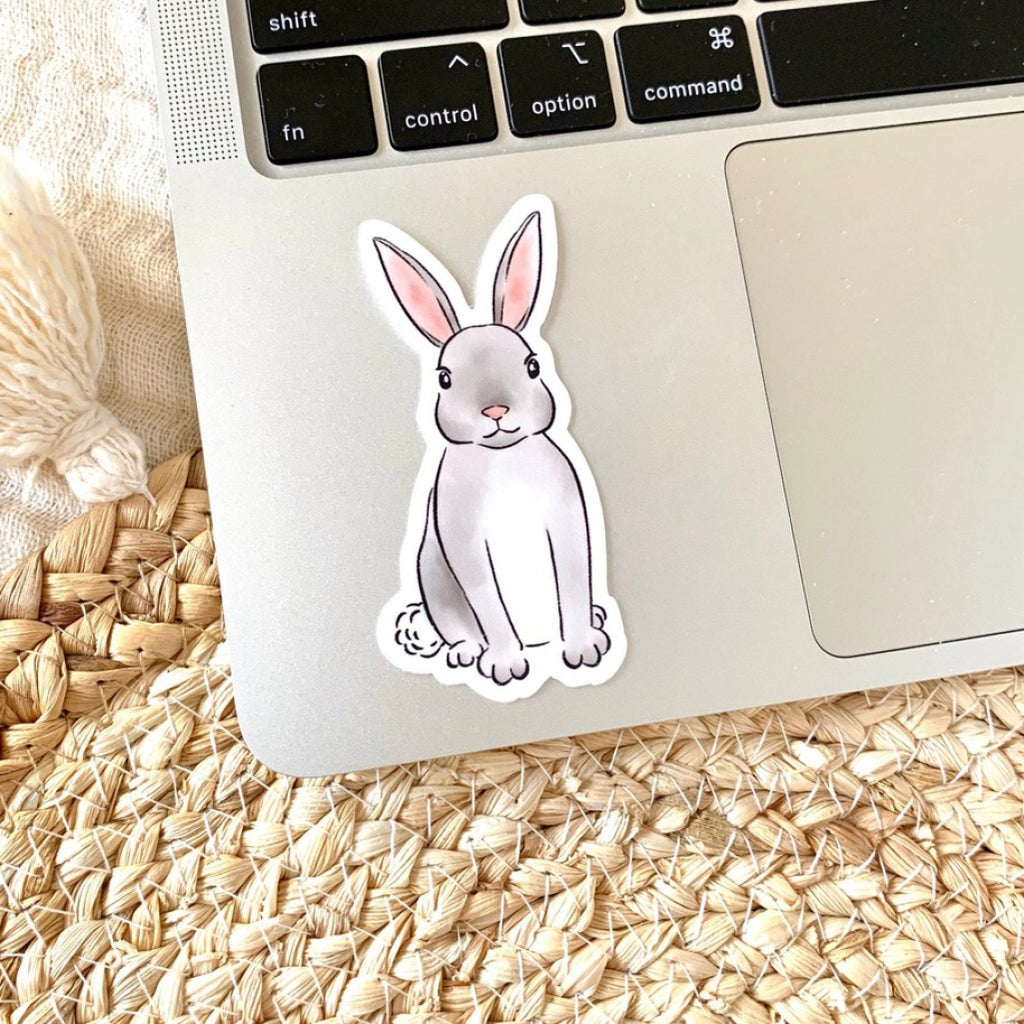 Bunny Sticker on computer.