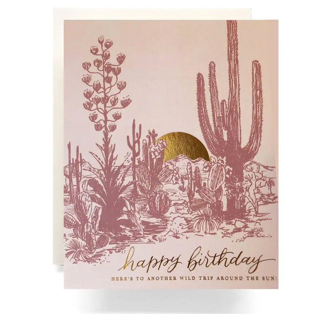 Cactus Sunset Birthday Card.