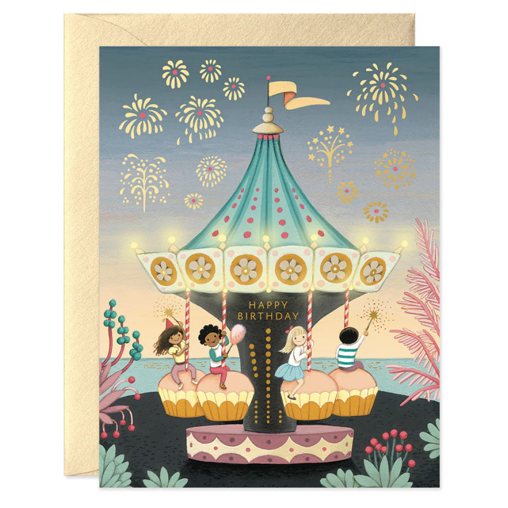 Carousel Birthday Card.