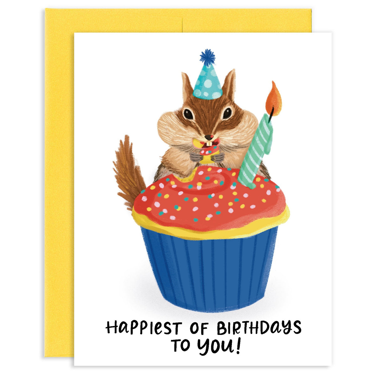 Chipmunk Birthday Greeting Card | Grey Street Paper – Outer Layer