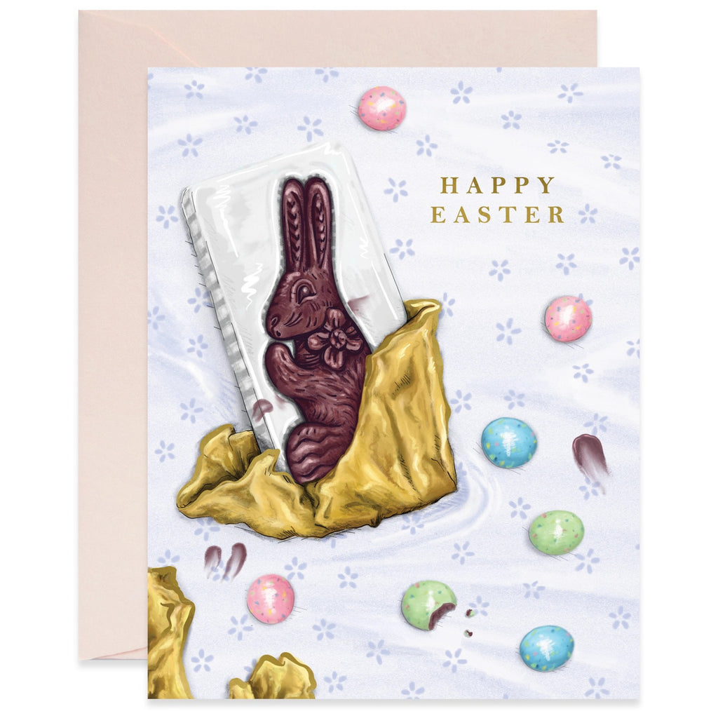 Chocolate Easter Bunny Card.
