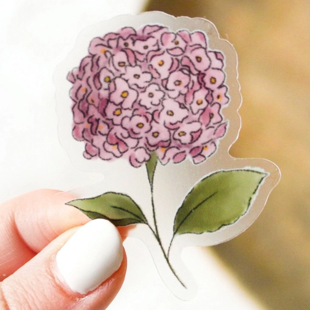Clear Purple Hydrangea Sticker.