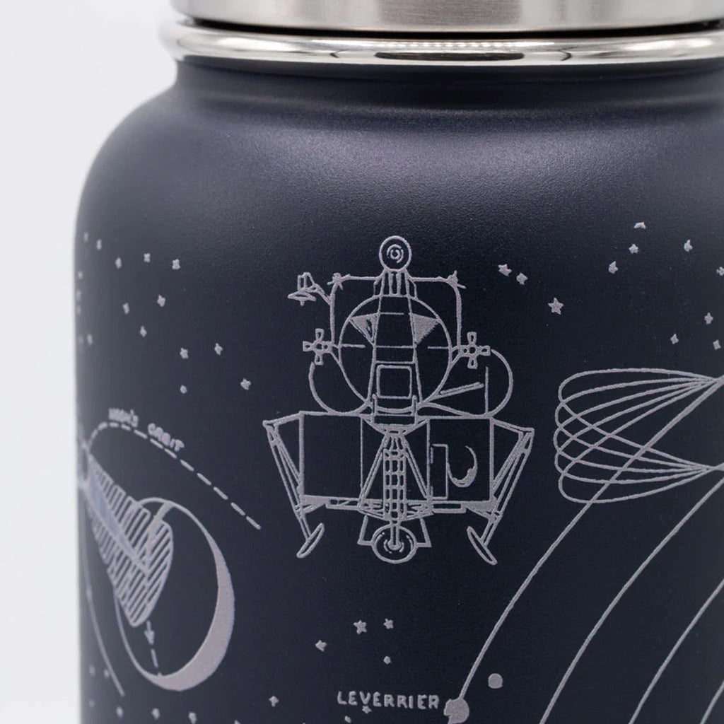 Close-up view of Astronomy 32 oz Stainless Steel Bottle.
