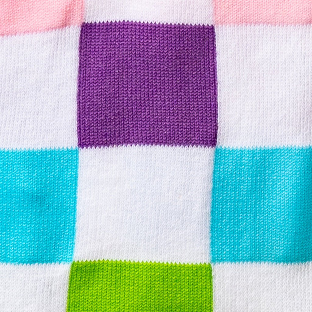 Close-up view of Check You Out Turn Cuff Crew Socks.