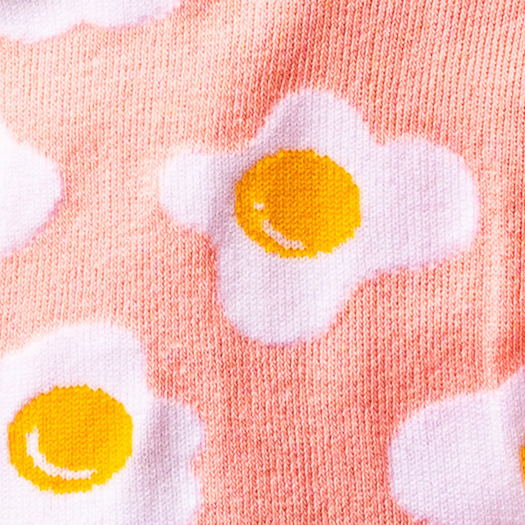 Close-up view of Sunny Side Up Cuff Crew Socks.