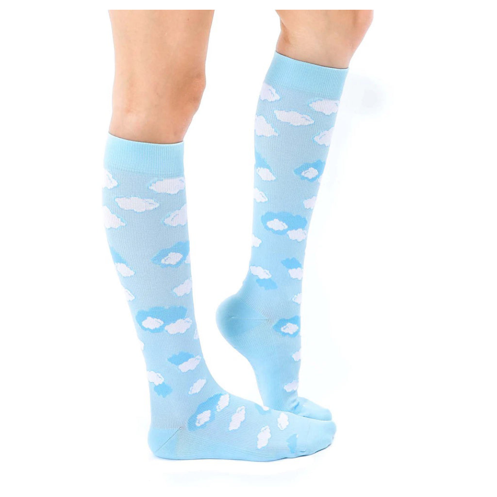 Clouds Compression Socks side view.