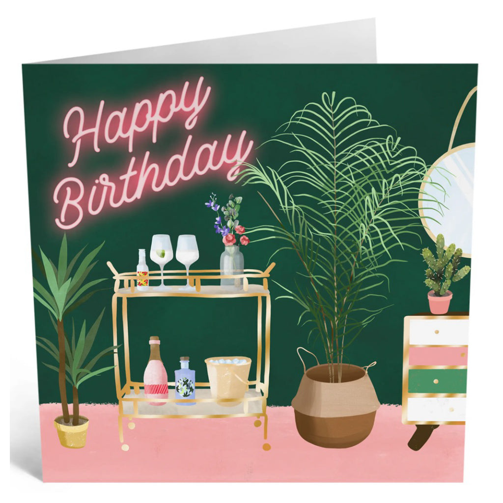 Cocktail Bar Happy Birthday Card