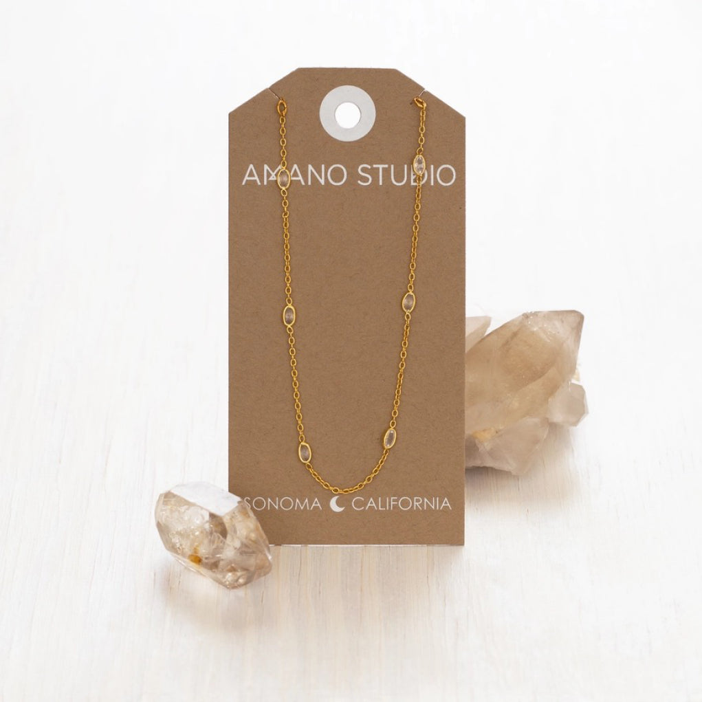 Crystal Station Chain Necklace packaging.