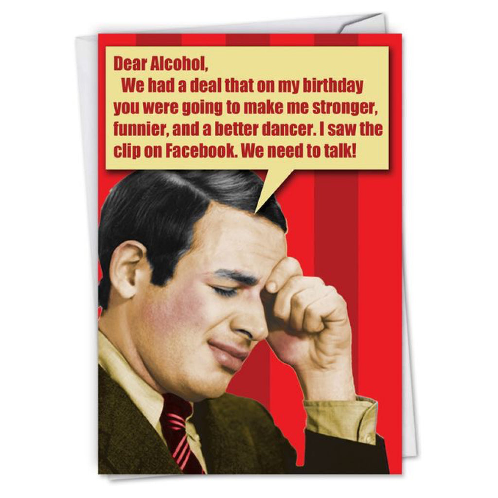 Dear Alcohol Birthday Card.