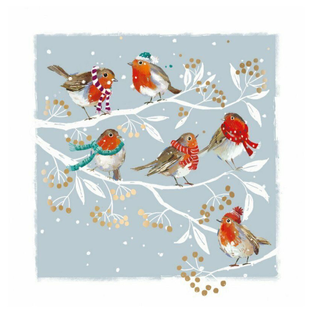 Festive Robins Boxed Christmas Cards | Ling Design – Outer Layer