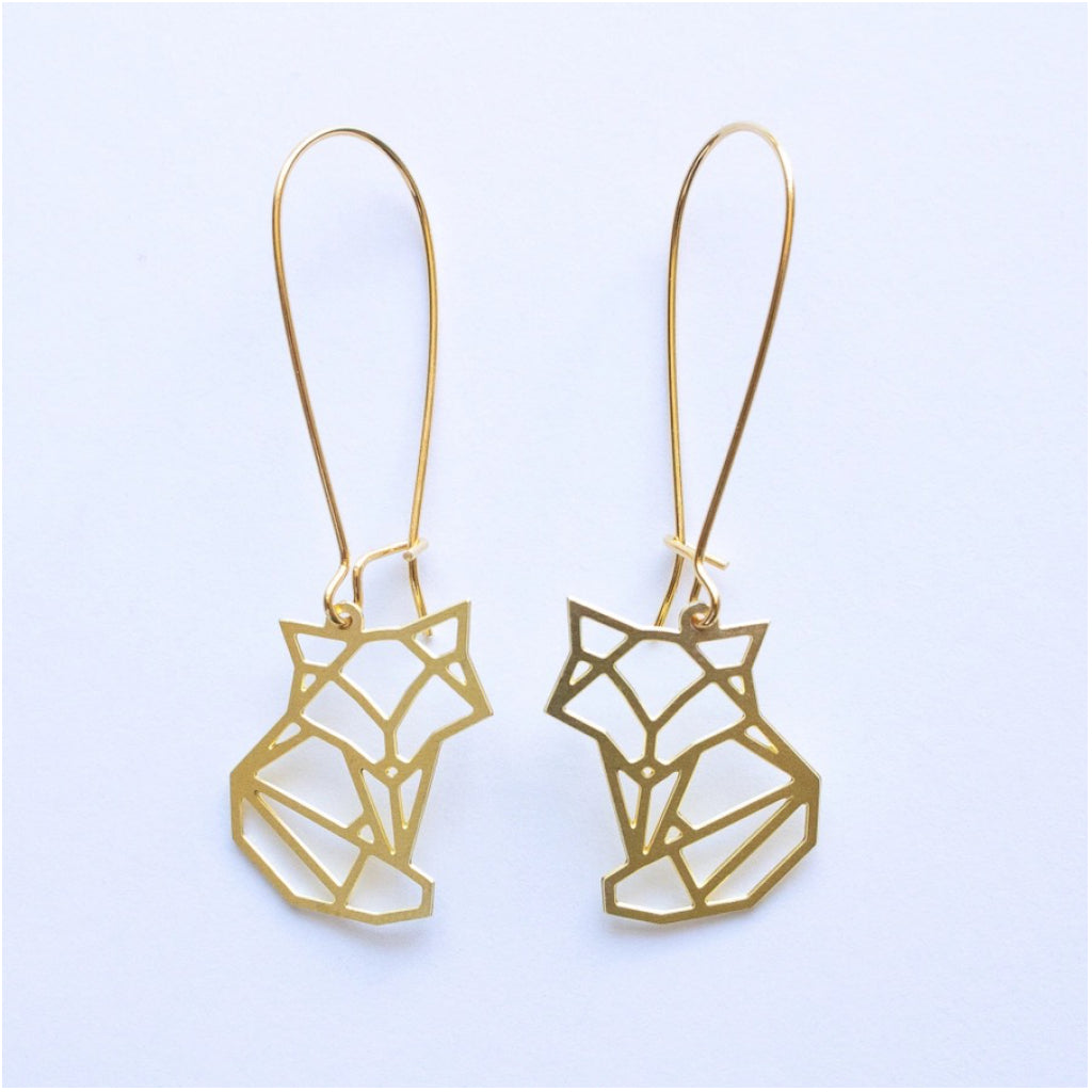 Fox Geometric Earrings Gold.